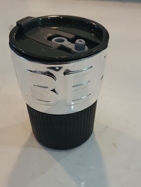 Silver & Black Travel Tumbler - Stainless Look Says BEAUTIFUL